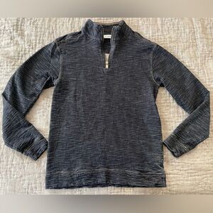 NWT Rowm Men's Charcoal Quarter Zip-Up Sweater 100% Cotton Sz Small Jacket Layer